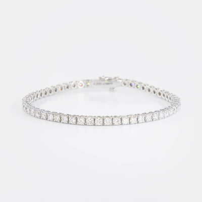 Bracelet Rivière or blanc & diamants