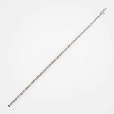 Bracelet Rivière or blanc & diamants