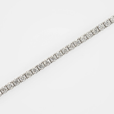 Bracelet Rivière or blanc & diamants