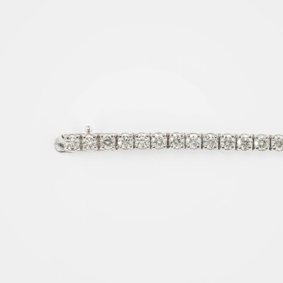 Bracelet Rivière or blanc & diamants