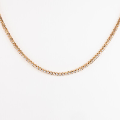 Collier Rivière or rose & diamants