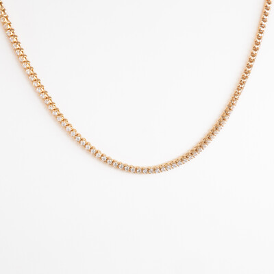 Collier Rivière or rose & diamants