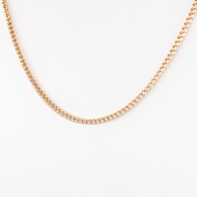 Collier Rivière or rose & diamants