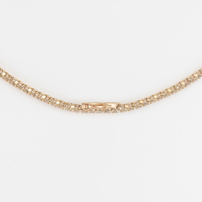 Collier Rivière or rose & diamants
