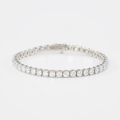 Bracelet Rivière or blanc & diamants