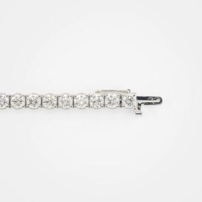 Bracelet Rivière or blanc & diamants