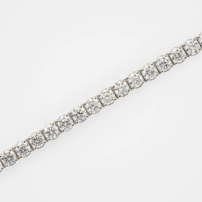 Bracelet Rivière or blanc & diamants