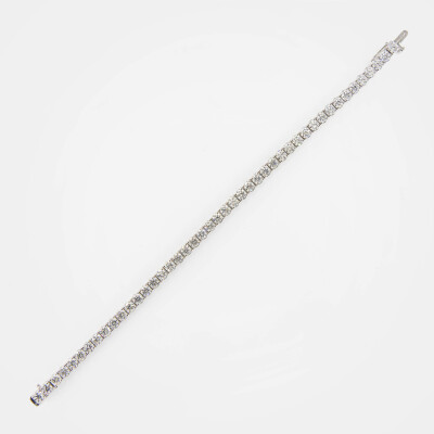 Bracelet Rivière or blanc & diamants