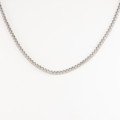 Collier Rivière or blanc & diamants