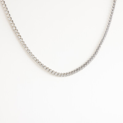 Collier Rivière or blanc & diamants