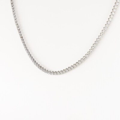 Collier Rivière or blanc & diamants