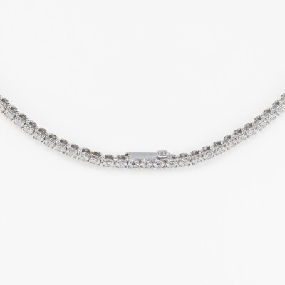 Collier Rivière or blanc & diamants