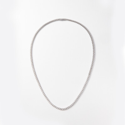 Collier Rivière or blanc & diamants