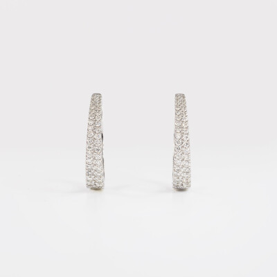 Créoles Sparkles or blanc & diamants 