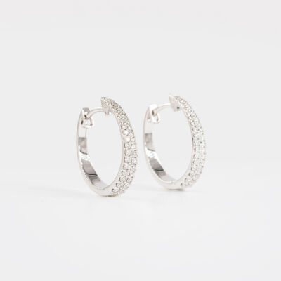 Créoles Sparkles or blanc & diamants