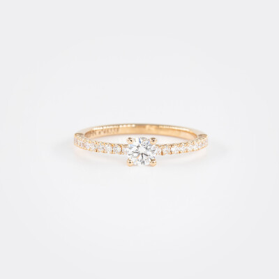 Solitaire Eve or rose & diamants