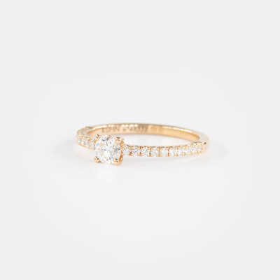 Solitaire Eve or rose & diamants