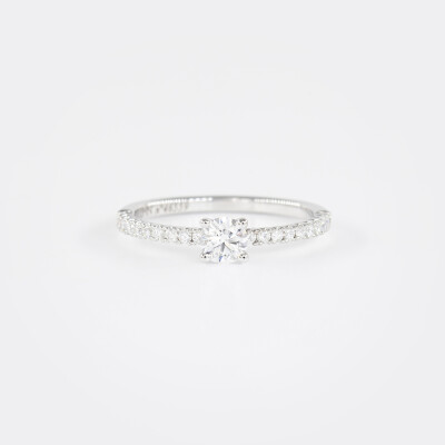 Solitaire Eve or blanc & diamants