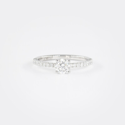 Solitaire Eve or blanc & diamants