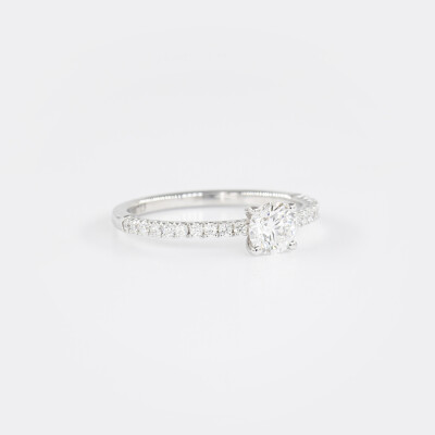 Solitaire Eve or blanc & diamants