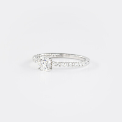 Solitaire Eve or blanc & diamants