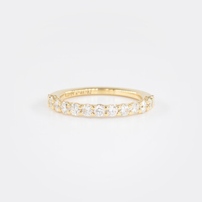 Alliance Moderne demi-tour or jaune & diamants