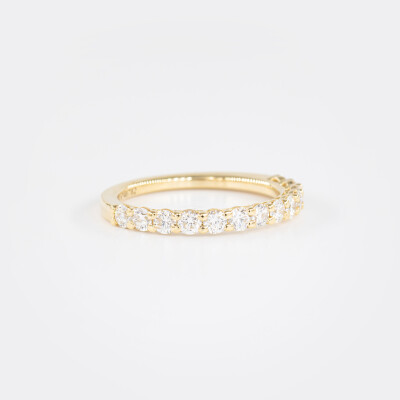 Alliance Moderne demi-tour or jaune & diamants