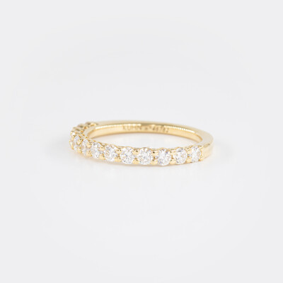 Alliance Moderne demi-tour or jaune & diamants