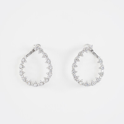 Créoles Crépidantes or blanc & diamants 