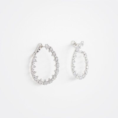 Créoles Crépidantes or blanc & diamants
