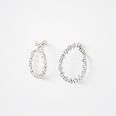 Créoles Crépidantes or blanc & diamants