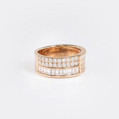 Bague Manhattan or rose & diamants