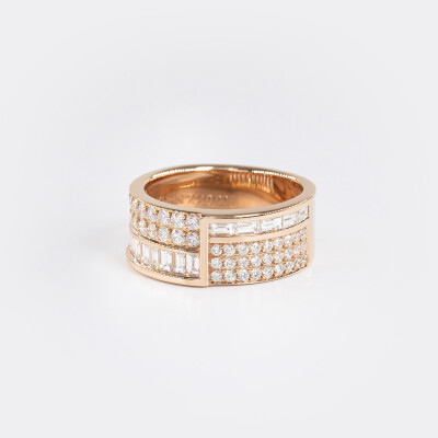 Bague Manhattan or rose & diamants