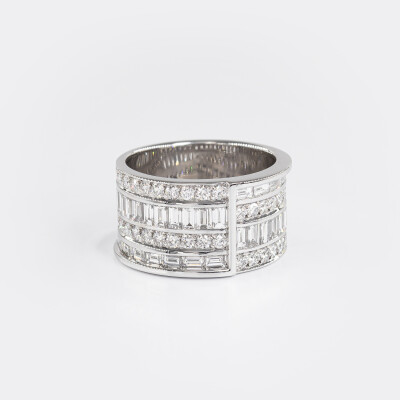 Bague Manhattan or blanc & diamants