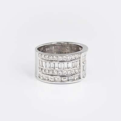 Bague Manhattan or blanc & diamants