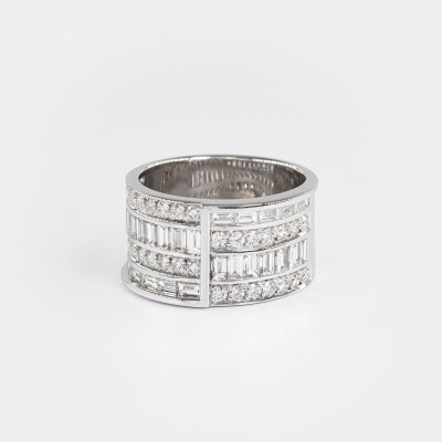 Bague Manhattan or blanc & diamants
