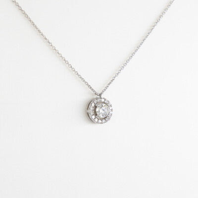 Collier Evidence or blanc & diamants