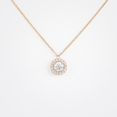 Collier Evidence or rose & diamants