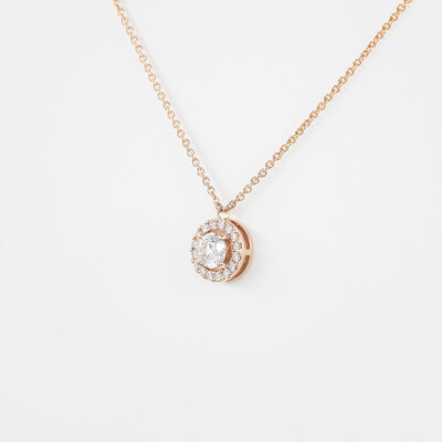 Collier Evidence or rose & diamants