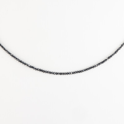 Collier Mirage or blanc & diamants noirs 