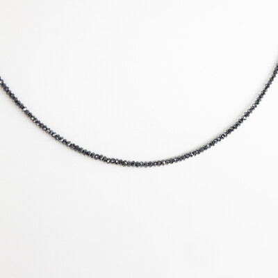 Collier Mirage or blanc & diamants noirs 