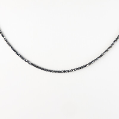 Collier Mirage or blanc & diamants noirs 