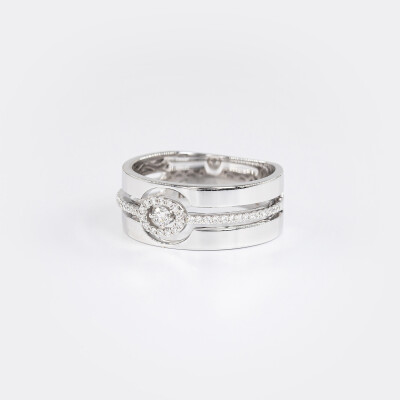 Bague Odyssée or blanc & diamants