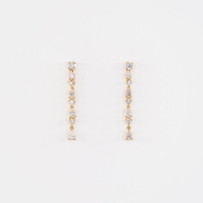 Boucles d'oreilles Babylone or jaune & diamants  