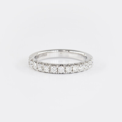 Alliance Elégante demi-tour or blanc & diamants