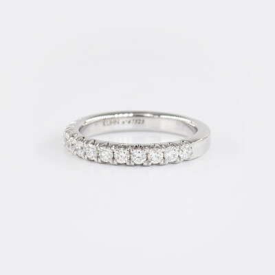 Alliance Elégante demi-tour or blanc & diamants