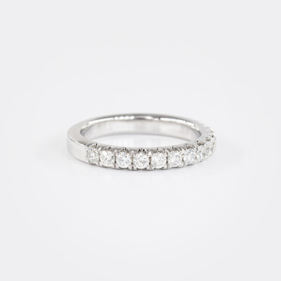 Alliance Elégante demi-tour or blanc & diamants