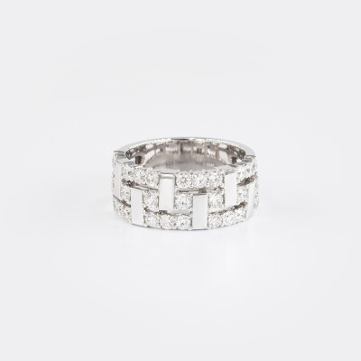 Bague Labyrinthe or blanc & diamants
