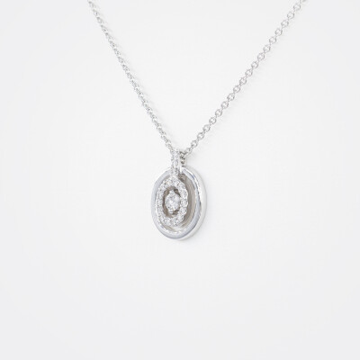 Collier Odyssée or blanc & diamants