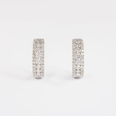 Créoles Chantilly or blanc & diamants 
